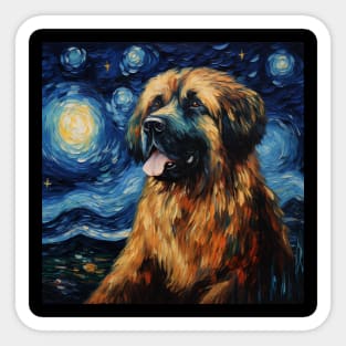 Leonberger Starry Night Sticker